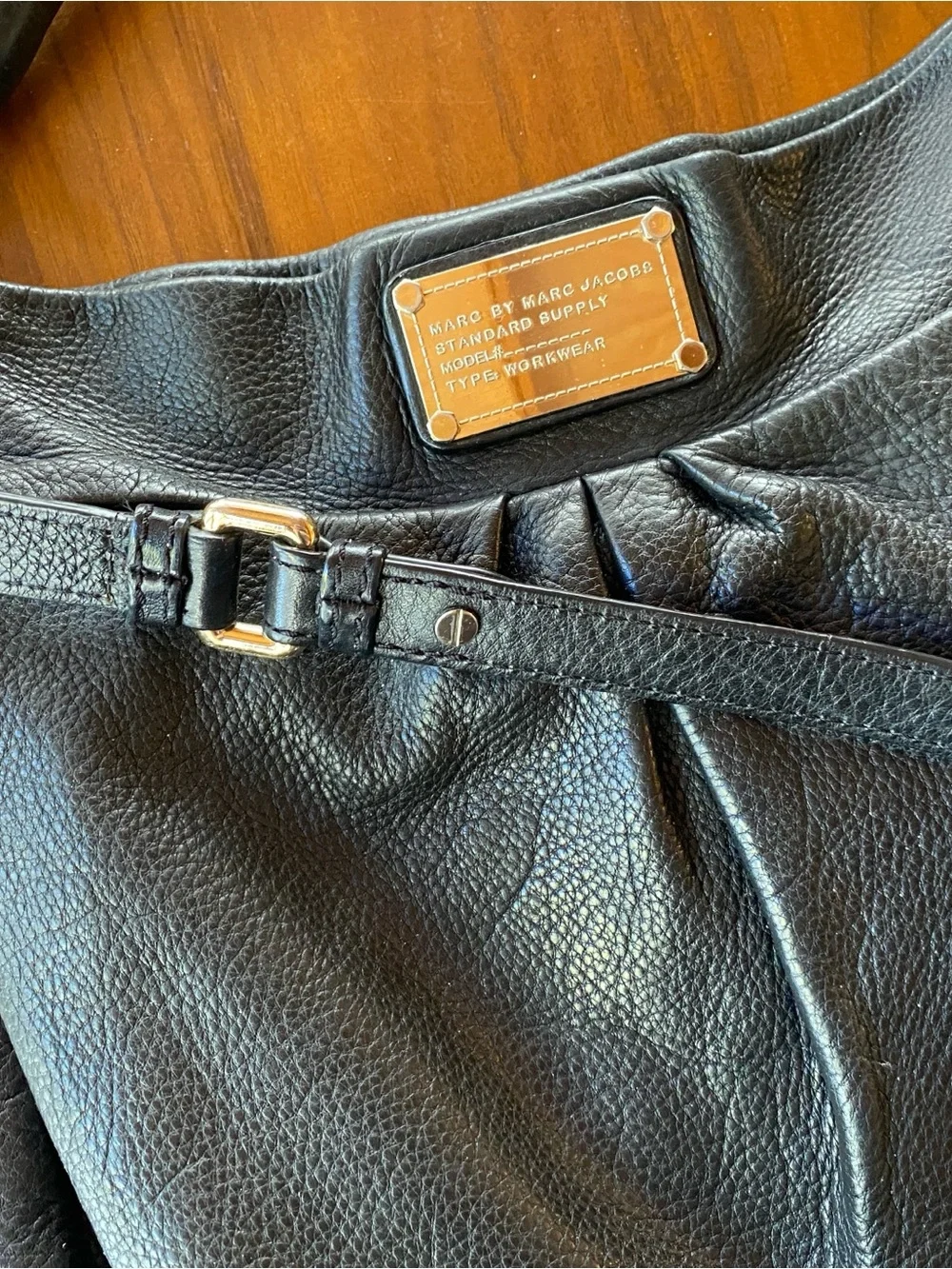 Marc by Marc Jacobs Leather Classic Q Hillier Hobo Shoulder Crossbody Bag Black